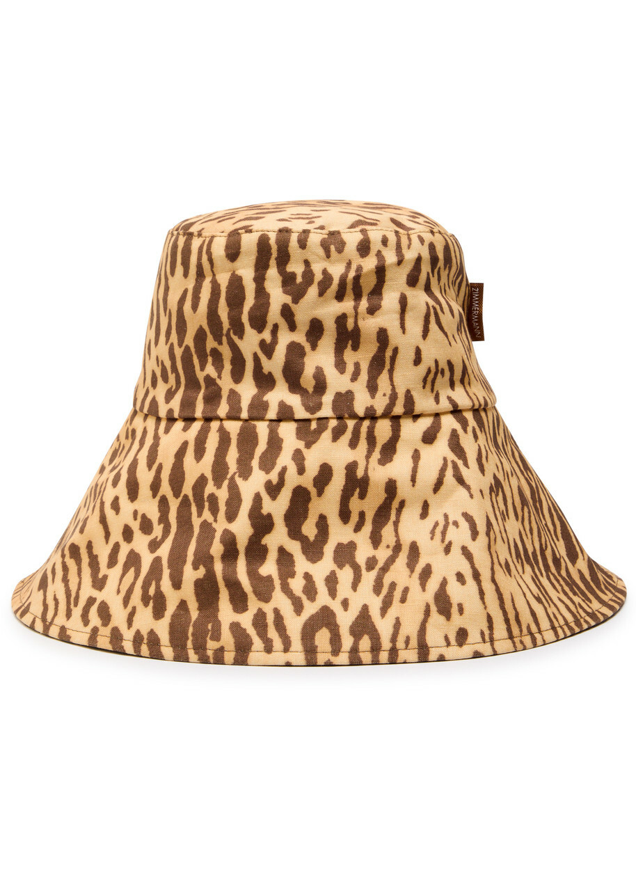 Zimmermann Reversible Printed Linen Bucket hat - Multi  display picture 1