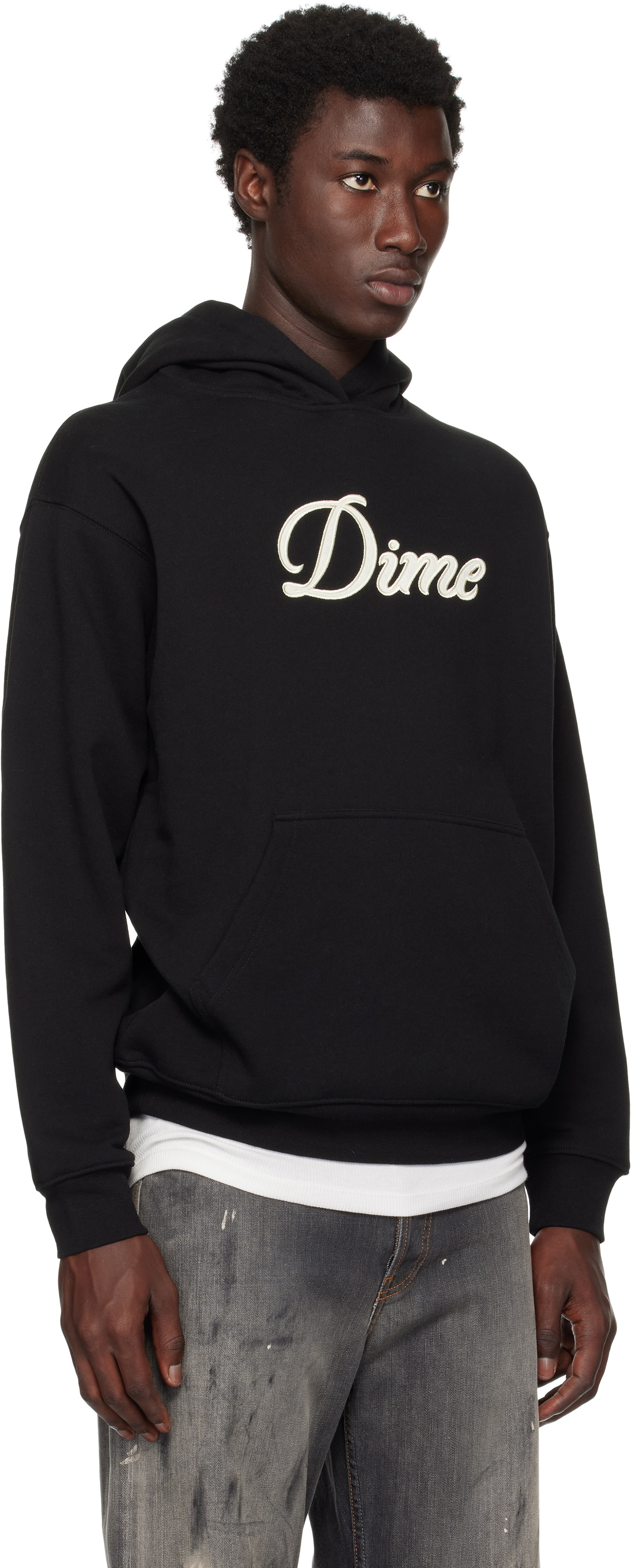 Dime Black Cursive Hoodie Dime