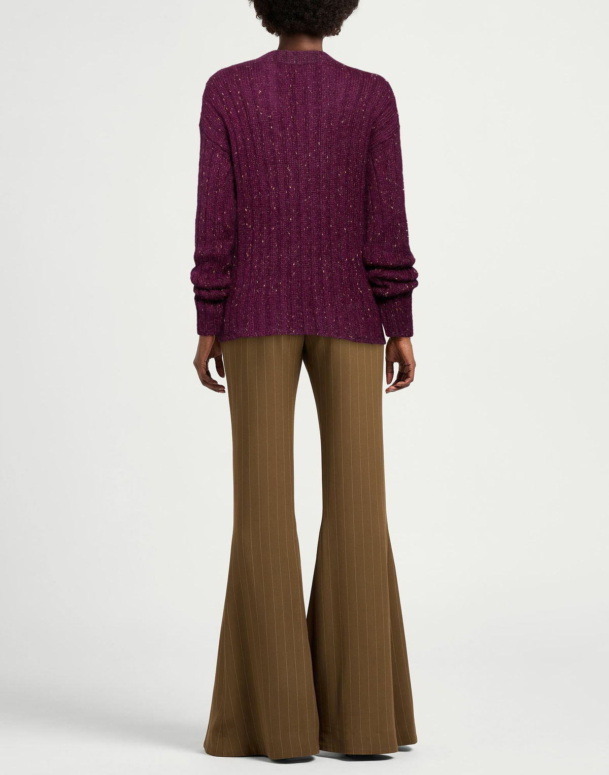Manila Grace Womens Sweater in Plum