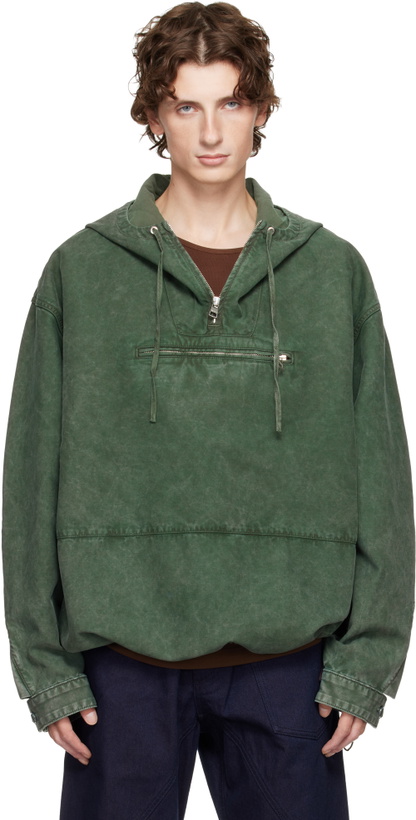 Photo: JW Anderson Green Garment-Dyed Anorak Jacket