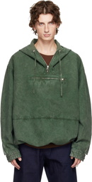 JW Anderson Green Garment-Dyed Anorak Jacket