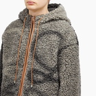 Loewe Men's Jacquard Fleece Hooded Jacket in Grey/Black
