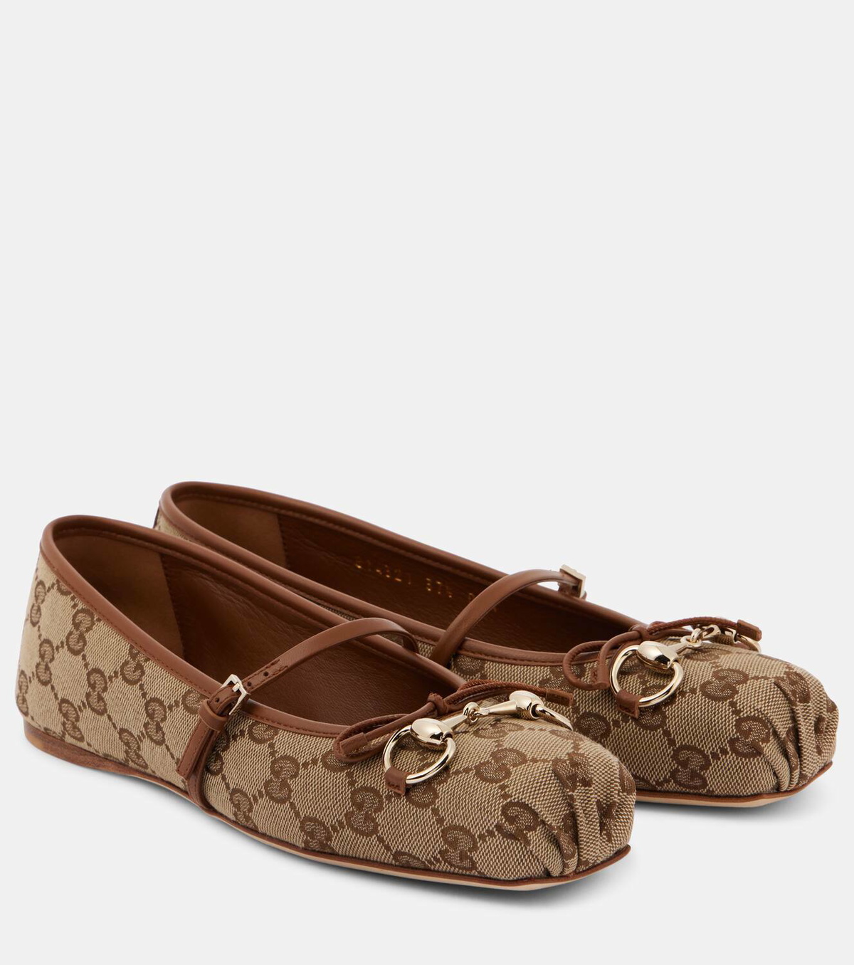 Gucci Gucci Horsebit GG Canvas ballet flats Gucci