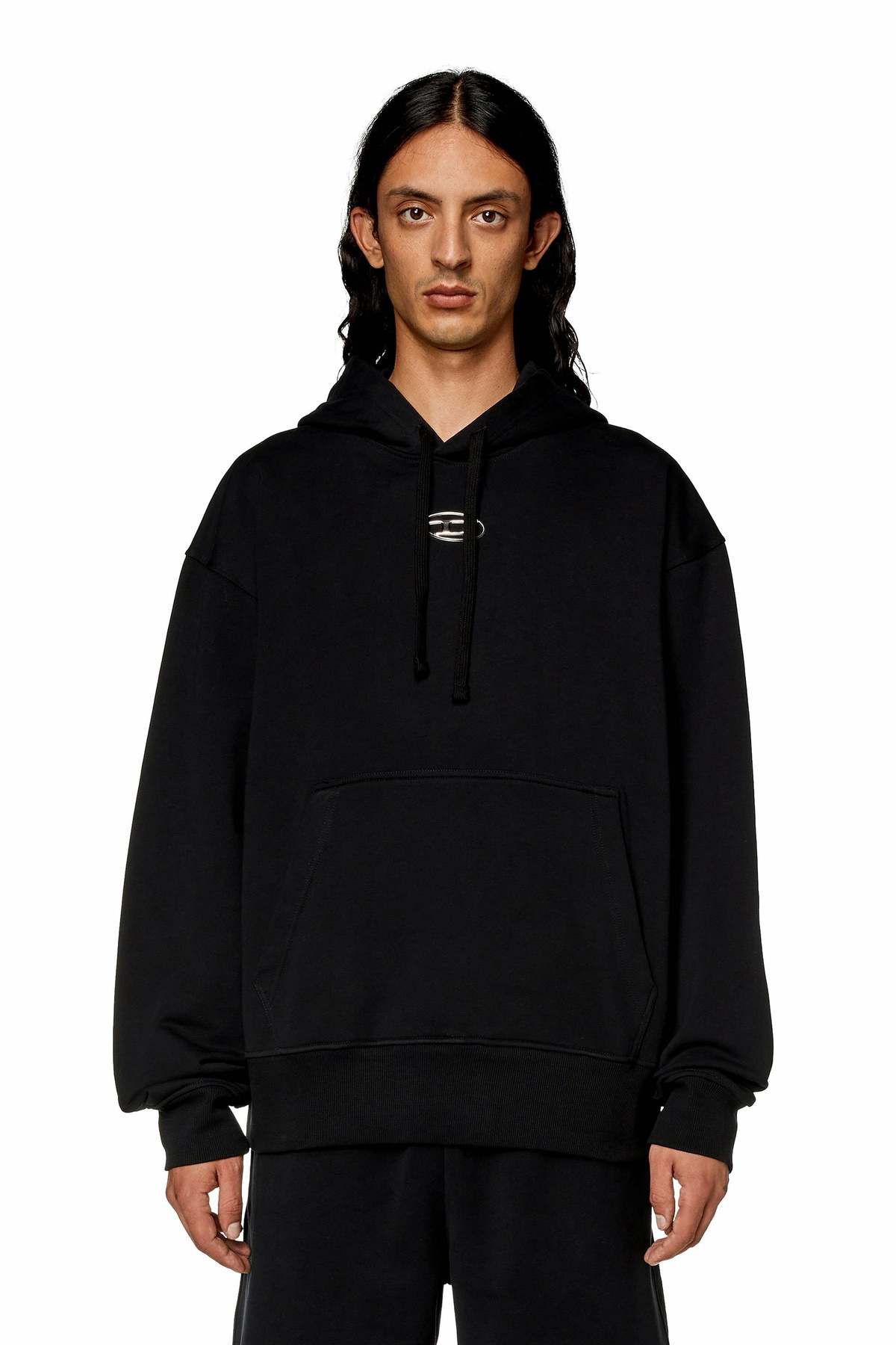 【送料&関税込】Diesel Hoodie Men's Hoodie with Diesel label | Black | Diesel