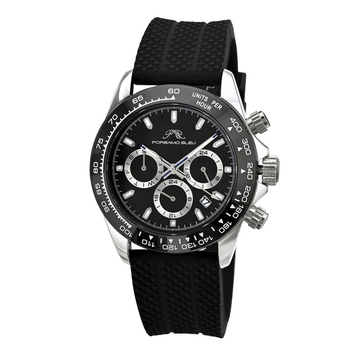 Photo: Porsamo Bleu Preston Sport Chronograph Quartz Black Dial Mens Watch 1037BPRR