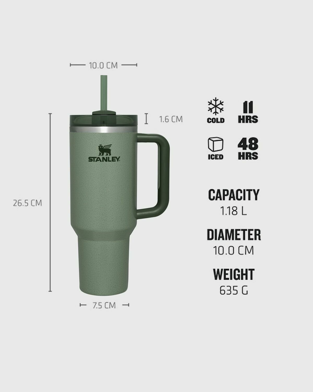 Stanley The Quencher H2.O Flow State™ Tumbler 40 Oz Green Outdoor Equipment