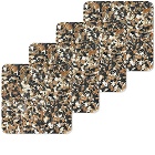 Yod and Co Speckled Cork Square Coasters - Set of 4 in Black
