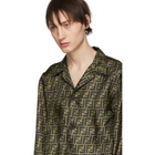 Fendi Brown and Black Silk Forever Fendi Pyjama Shirt