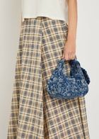 Ganni Hobo Mini Floral-jacquard Woven top Handle bag - Denim - One Size