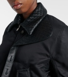 Bottega Veneta Intrecciato leather-trimmed blouson jacket
