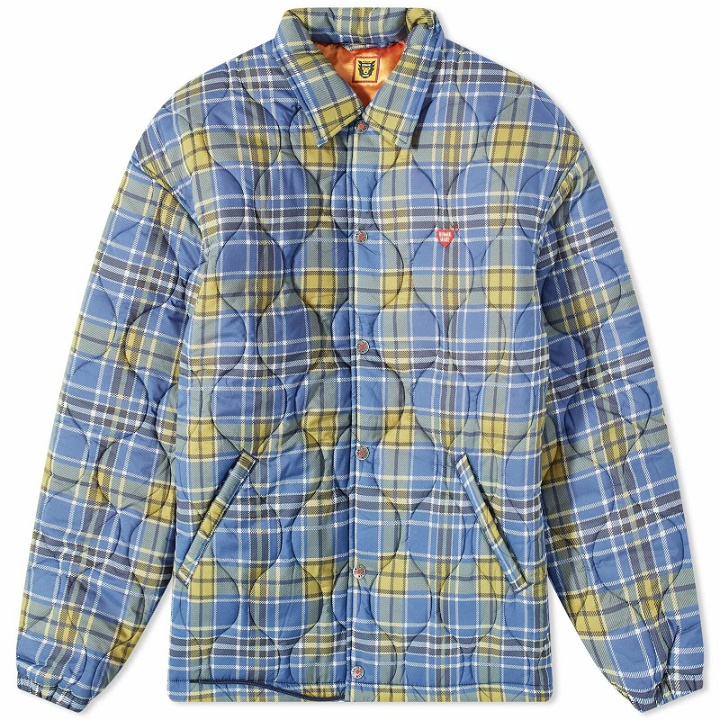 Photo: Human Made Men's Quilted Check Coach Jacket in Blue
