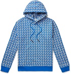 McQ Alexander McQueen - Logo-Print Loopback Cotton-Jersey Hoodie - Blue