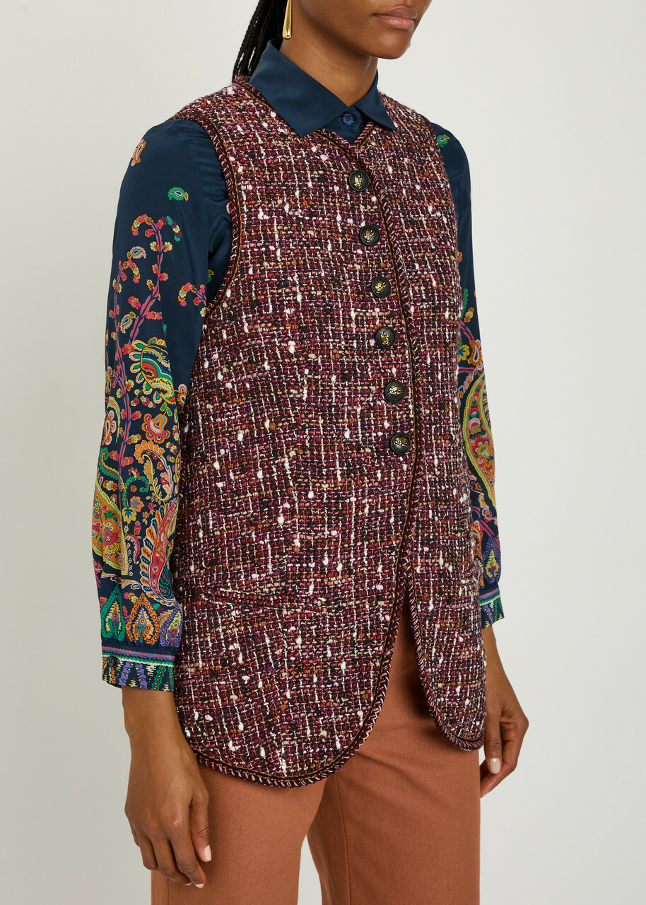Etro Patterned Bouclé Gilet Multicoloured 1