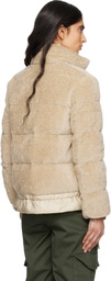 Moncler Beige Cedre Teddy Short Down Jacket