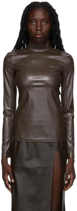 Photo: Olēnich Brown Eco-Leather Turtleneck