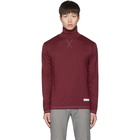 Daniel W. Fletcher SSENSE Exclusive Burgundy Contrast Stitch Turtleneck