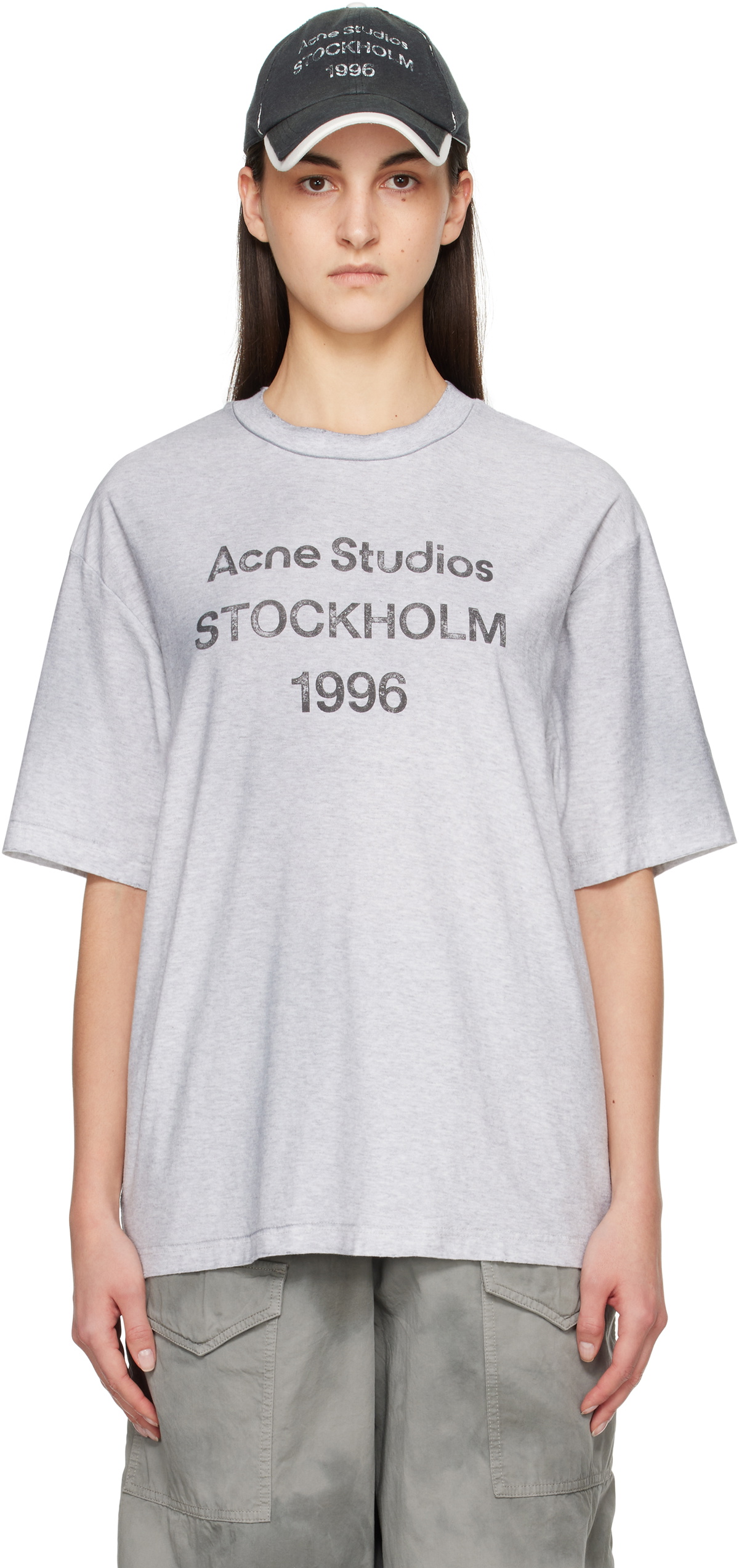 Acne Studios Gray Logo T-shirt Acne Studios