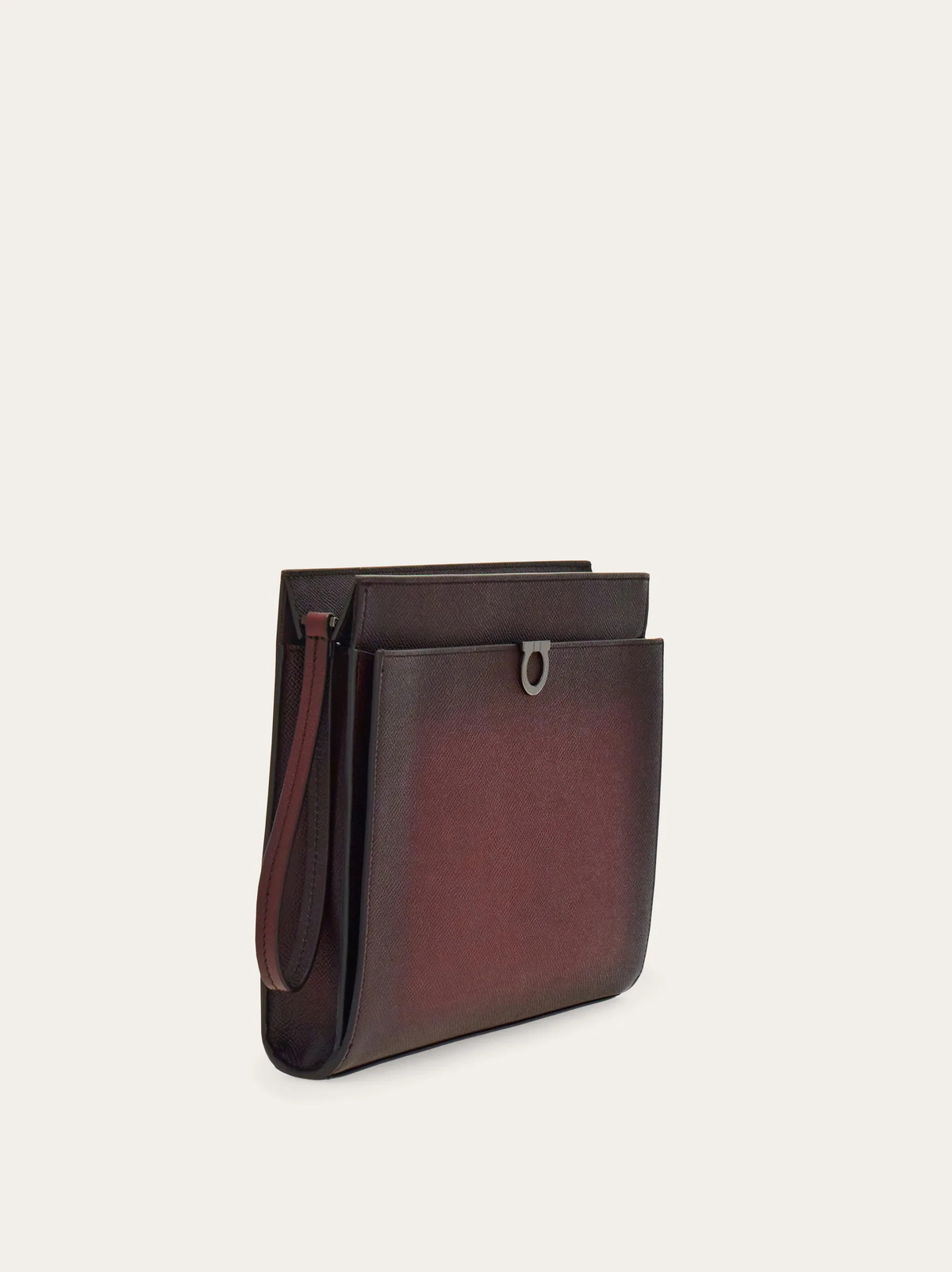 Ferragamo Mens Gancini pouch in Red