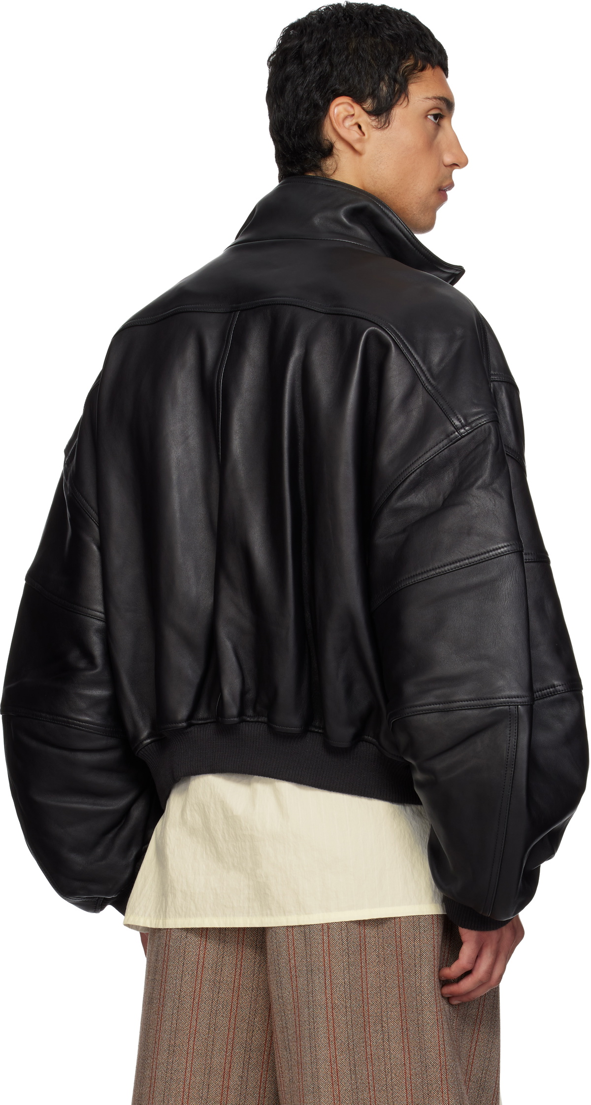 WILLY CHAVARRIA Black Ruff Rider Leather Jacket Willy Chavarria