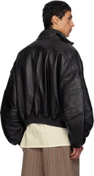 WILLY CHAVARRIA Black Ruff Rider Leather Jacket