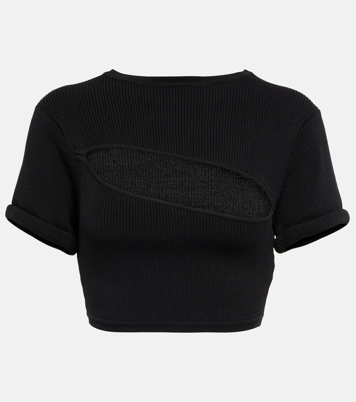 Christopher Esber - Cutout ribbed-knit crop top