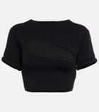 Christopher Esber - Cutout ribbed-knit crop top