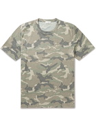 SAINT LAURENT - Camouflage-Print Cotton-Blend Jersey T-Shirt - Green