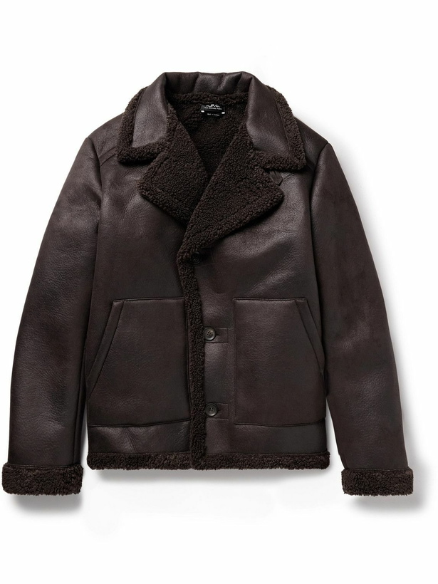 Photo: A.P.C. - Finn Faux Shearling Coat - Brown