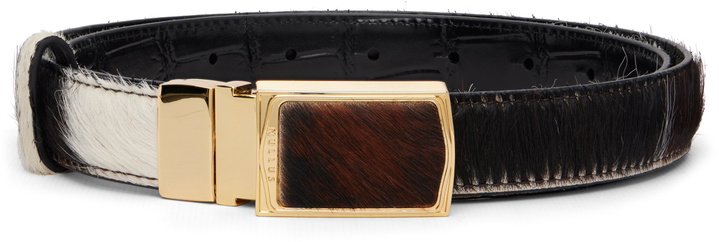 Photo: NULLUS Brown Ponyhair Calfskin Reversible Belt