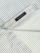 Club Monaco - Slim-Fit Button-Down Collar Striped Cotton-Flannel Shirt - Blue