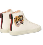 Gucci - Major Appliquéd Full-Grain Leather High-Top Sneakers - Men - Cream
