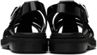 AMI Paris Black Anatomical Toe Fisherman Sandals