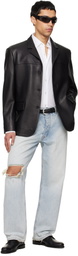 TONYWACK Black Vintage Lamb Leather Blazer