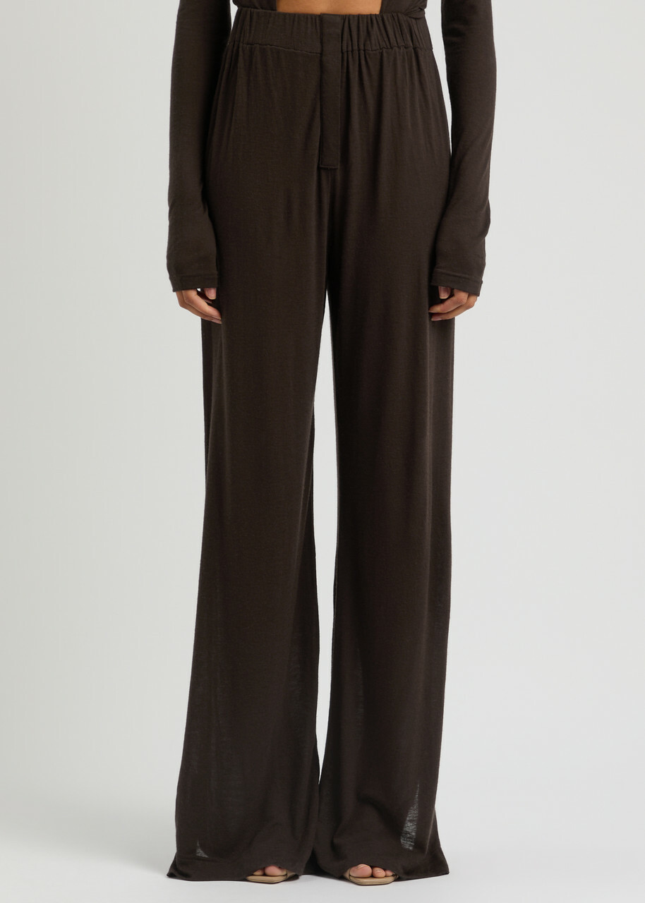 16 Arlington Virage Wide-leg Jersey Trousers Brown 6 (UK6 / XS)