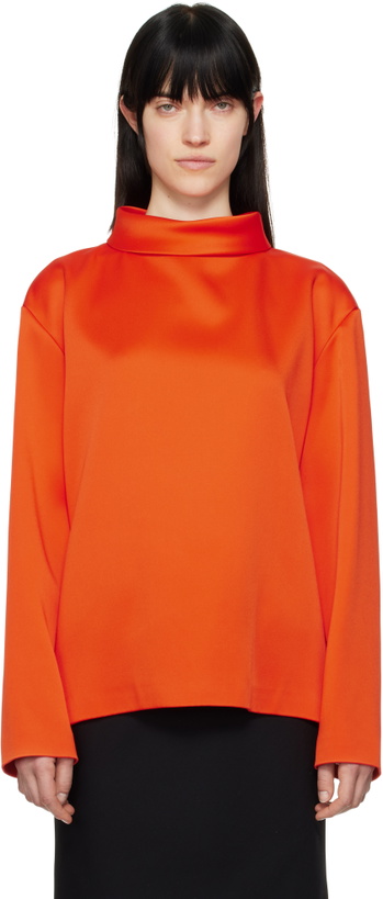 Photo: Carven Orange Double Satin Blouse