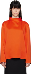 Carven Orange Double Satin Blouse
