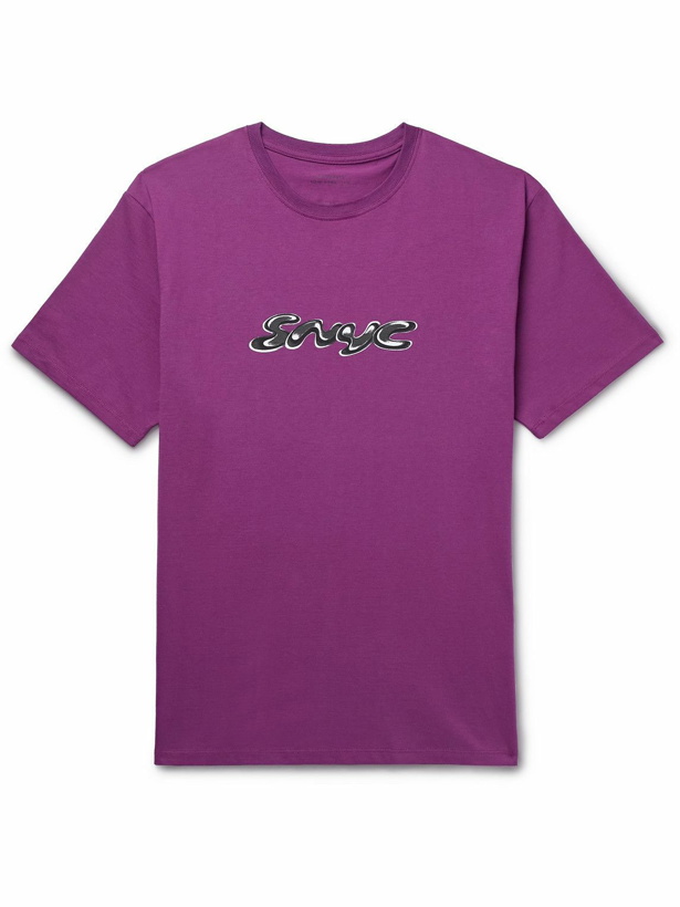 Photo: Saturdays NYC - Logo-Print Cotton-Jersey T-Shirt - Purple