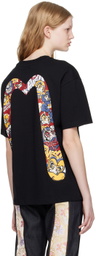 Evisu Black Graffiti Daruma Daicock T-Shirt