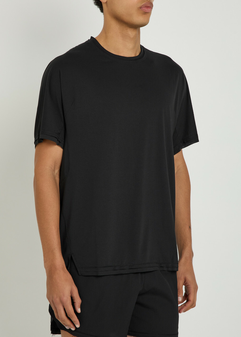 Y-3 Logo-appliquéd Jersey Running T-shirt Black