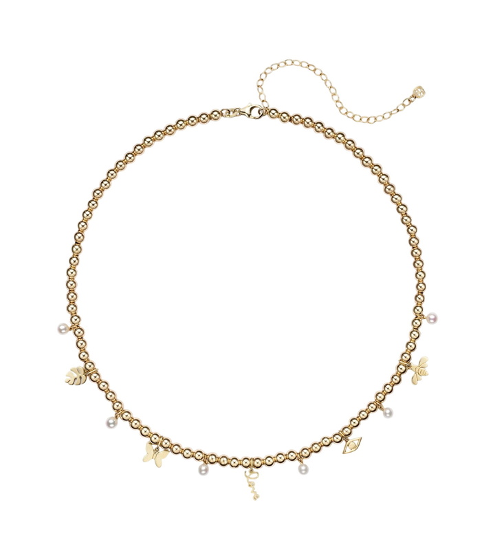 Photo: Sydney Evan 14kt gold beaded pendant necklace with pearls