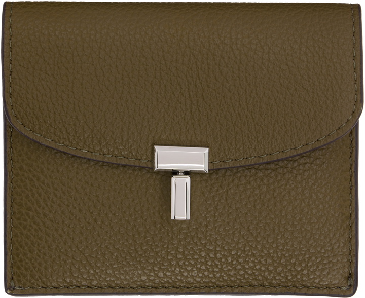 Photo: TOTEME Taupe T-Lock Grained-Leather Card Holder