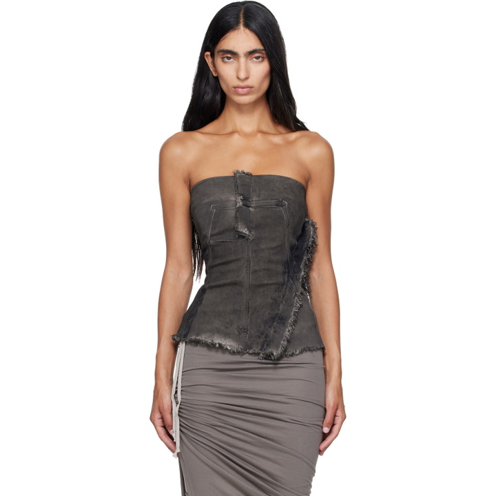 Photo: Rick Owens Gray Tower Bustier Denim Top