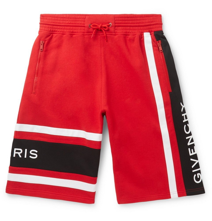 Photo: Givenchy - Loopback Cotton-Jersey Shorts - Red