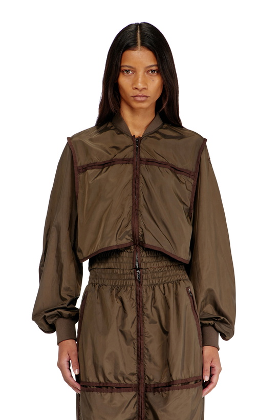 Photo: Diesel Nylon jacket with tonal taping - Jackets Womens in Brown