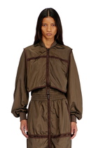 Diesel Nylon jacket with tonal taping - Jackets Womens in Brown