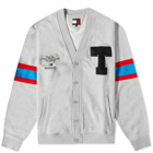 Tommy Jeans Men's TJCU Letterman Sweat Cardigan in Light Grey Heather