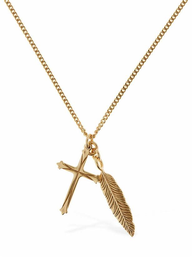 Photo: EMANUELE BICOCCHI - Cross & Feather Pendant Necklace