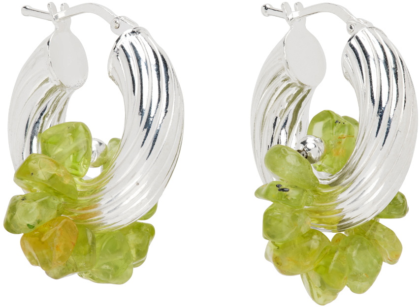 Santangelo SSENSE Exclusive Silver & Green Zuma Earrings