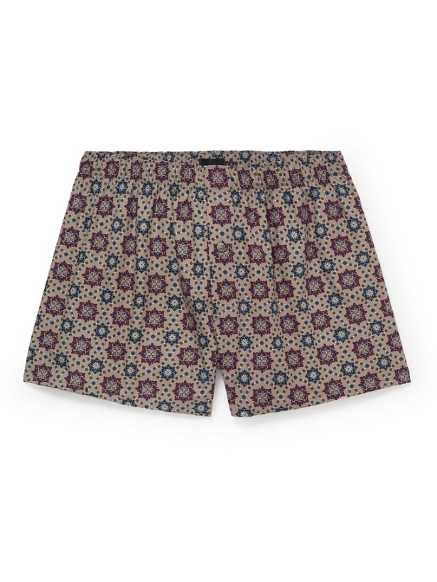 Photo: Hanro - Fancy Printed Cotton Boxer Shorts - Red