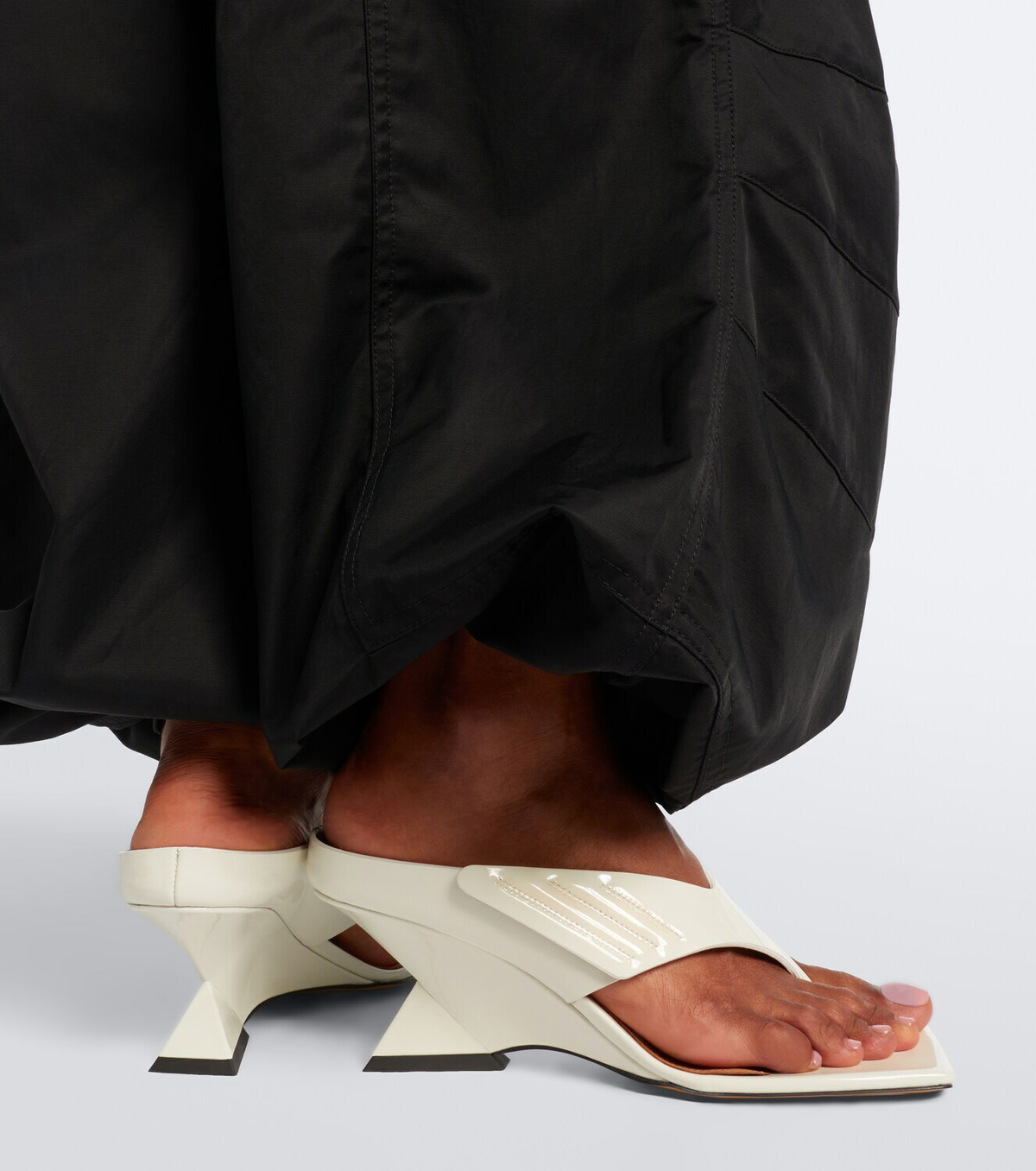 The Attico Cheope patent leather wedge sandals